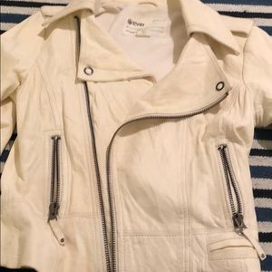 Cream Italian Lambskin Leather coat